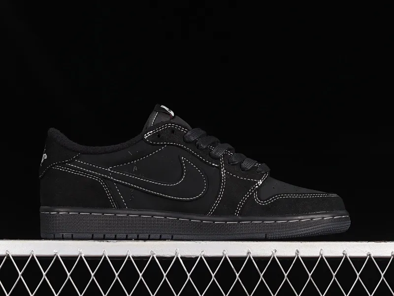 All Categories Air Jordan Jordan Series Basketball Shoes Air Jordan 1 Low Pure Original Version Travis Scott x Air Jordan 1 Low OG "Triple Black" AJ1 Joe 1 Black Warrior Overhook DM7866-001